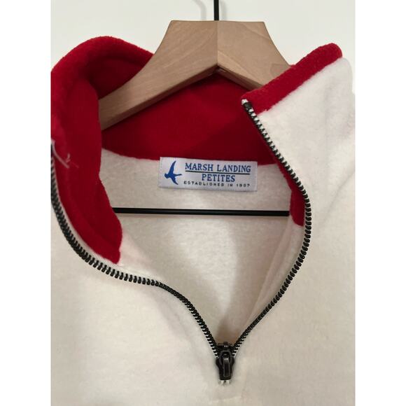 Marsh Landing Petites Quarter Zip Fleece Snowflake Pull-Over Large Petite - Picture 4 of 4